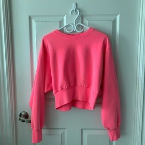 TNA Neon Pink Crop Sweater